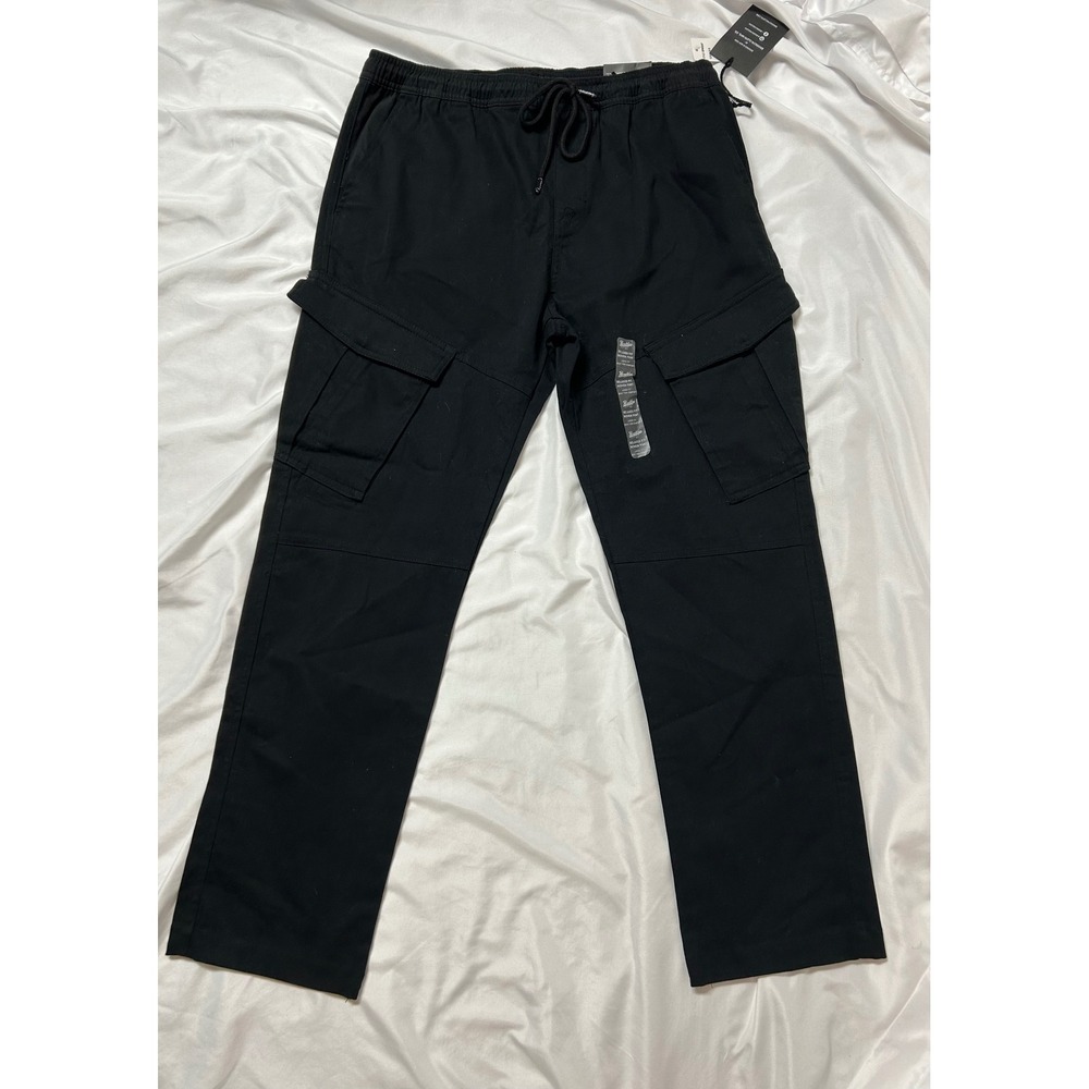 Brooklyn Cloth Mens Relaxed Fit Woven Cargo Jogger Pants NWT Black Size M